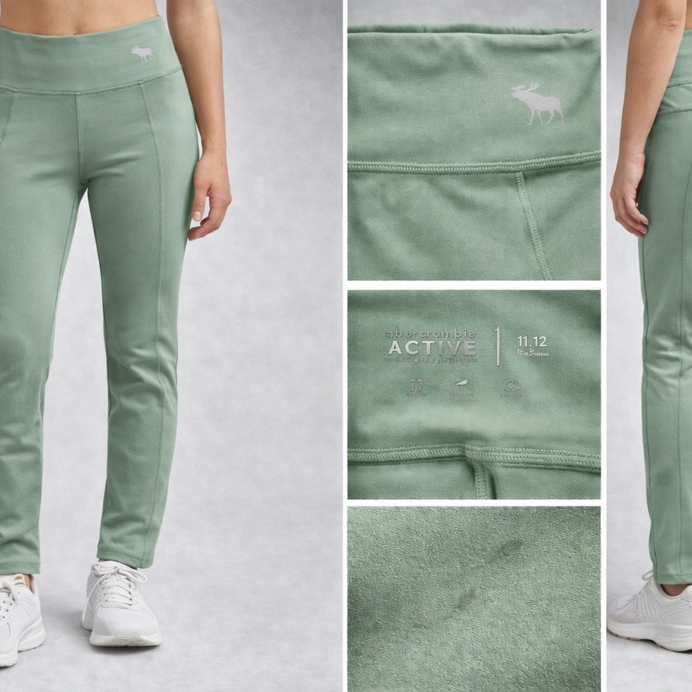 Abercrombie Active Girls Leggings 11/12 Green small spot